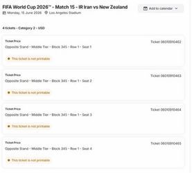 World cup tickets