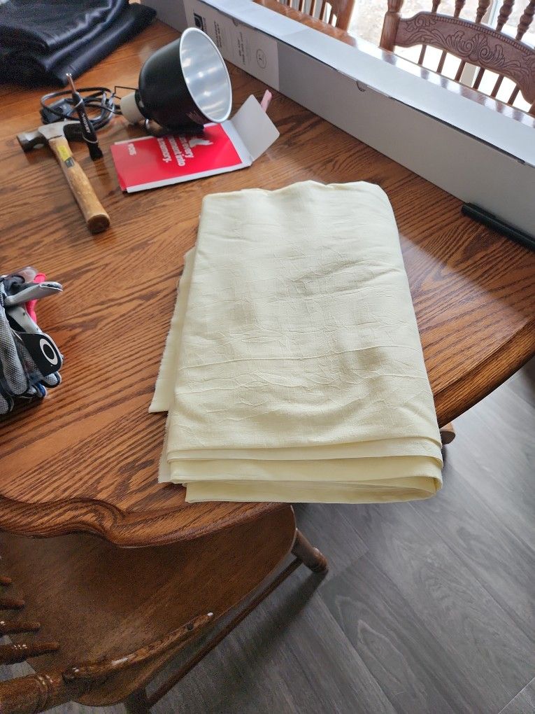 Pale yellow linen fabric