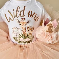 Wild One Baby Girl Outfit 