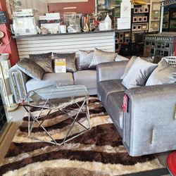 Impreza Silver Galaxy Sofa And Love Seat 