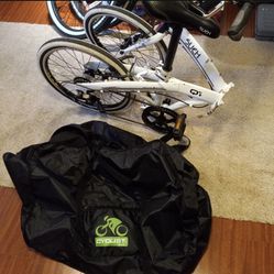 Multi -Speed Folding Bike 20 In Whit Carry Bag