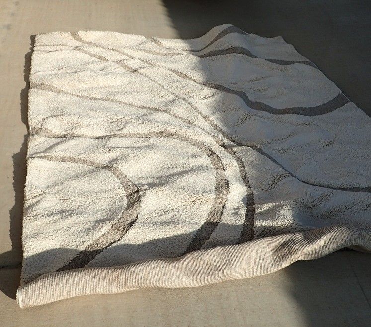 Nuloom Modern Shag Area Rug Cream and Gray 7'10" x 10'