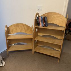 5 Piece Toddler Child Bookcase Shelves Benches
