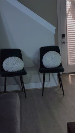Green Chairs with white accent pillow