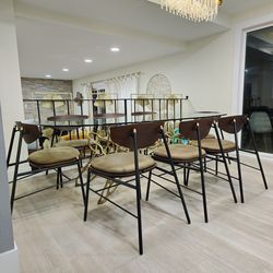 Dining table and chairs.