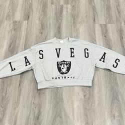 NFL Las Vegas Raiders Womens Crop Top Sweatshirt S Gray
