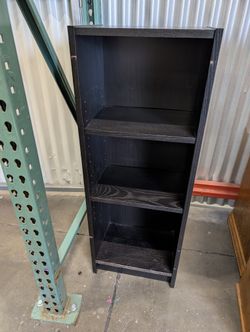 Black Four-Shelf Storage Bookcase Unit