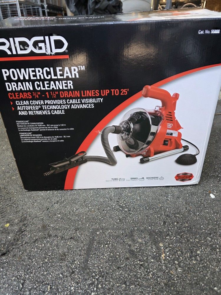 RIDGID drain cleaner never used snake