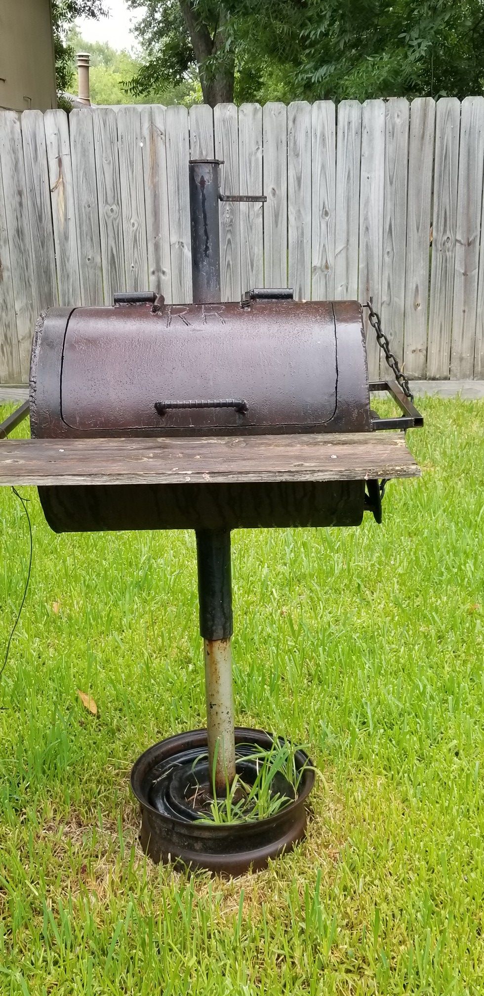 BBQ PIT 3/8 thick steel inside 24×17 inch