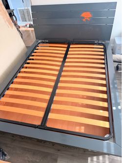 Queen size bed frame with storage