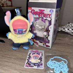 AUTHENTIC Miniso Disney Stitch GenZ Street Vinyl Plush Pendant - Flash