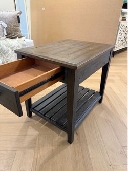 Dark wood side table