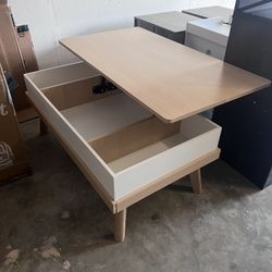 Coffee Table With Lift Top Brown Oak And White [NEW]