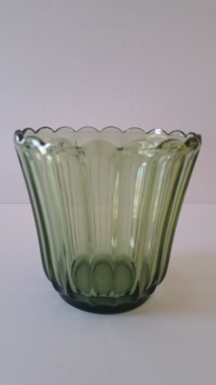 Vintage Celery Green Glass Vase