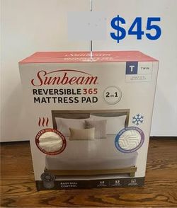 NEW! Twin Sunbeam 2-in-1 Reversible 365 Mattress Pad w/12 Heat Settings