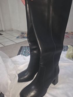 Black Knee-High Heeled Boots size 9.5