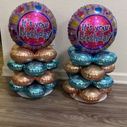Happy Birthday 4 Level Balloon Tower