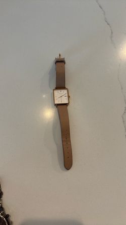 Rosefield Square Watch Tan Leather Strap