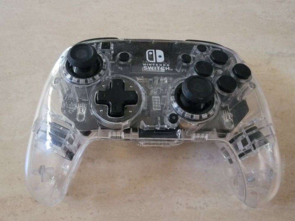 Nintendo Switch 1 Or 2 Wireless Controller Clear With Lights $20
