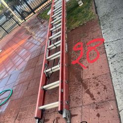 Excellent Condition, 28 And 24 Feet Fiberglass Extension Ladders