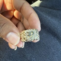 Gold plated 14kt Gold Nugget ring