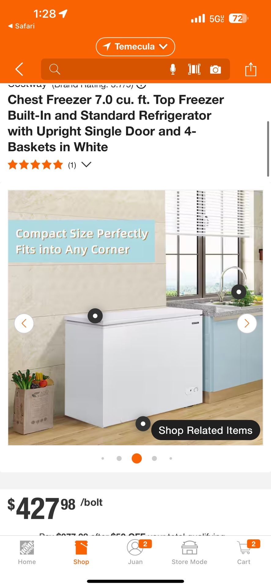 Midea 7.0cu Ft Chest Freezer