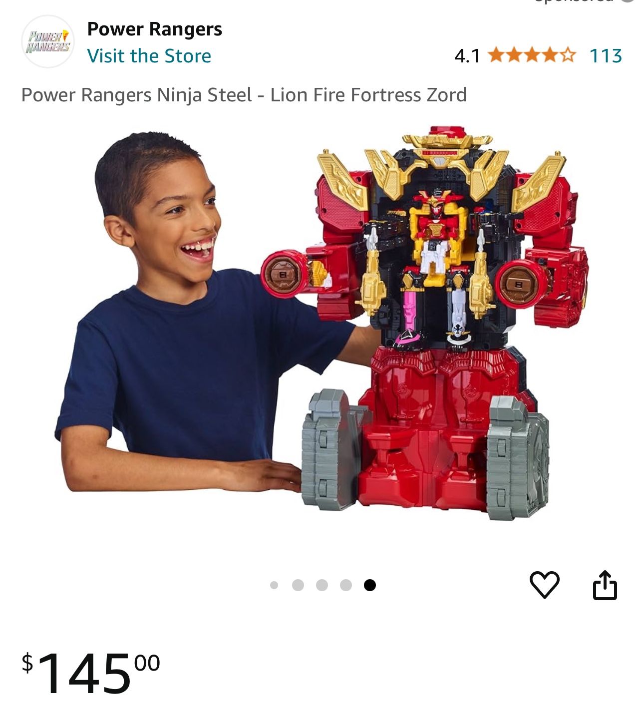 Power Rangers Ninja Steel Lion Fire Fortress Zord NEW_ Power