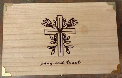 Wooden God Box with tea and tea cups