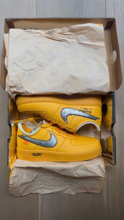 Off White Nike Air Force 1 Low University Gold