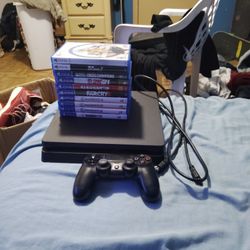 Ps4 with games, controller,hdmi, Power cord