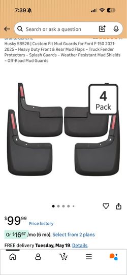 Husky mudguards for 2021-2025 Ford F150
