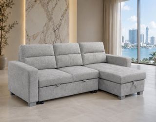 GREY FABRIC SLEEPER SECTIONAL 🩶