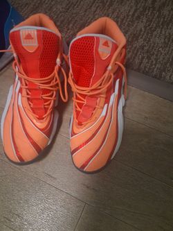 Adidas High-Top Basketball Sneakers Orange