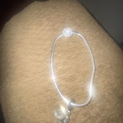 Silver And Diamond Pandora Bracelet