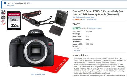 Canon T7 camera bundle