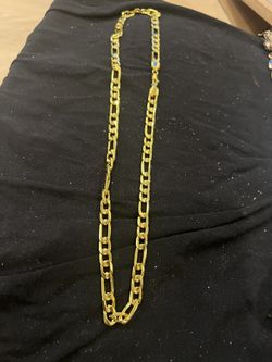 14 Kt Semi Fine (yes Real) Figaro Gold Necklace..New