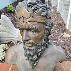 Bronze Sculpture Statue Neptune Signed Lance Jost 1996 Rare