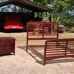 Queen Bed Frame And Nightstand 