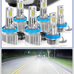 Brand New Set of 6 High/Low Beam Fog LED bulbs for 2016-23 Toyota Tacoma
