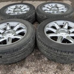 20” GMC Yukon Denali Cadillac Escalade Chevy Silverado Suburban Factory OEM Rims Tires Chrome 