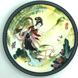 Imperial Jingdezhen Plate, Beauties of Red Mansion #1 (in series of 12) "Pao Chi" 1985 by Bradford Exchange