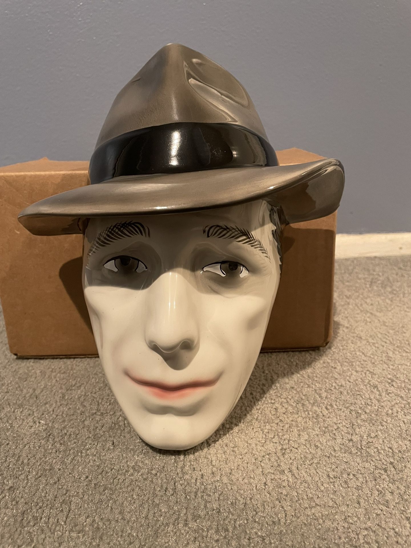 VTG RARE Humphrey Bogart Face Clay Art San Francisco Wall Hanging Casablanca