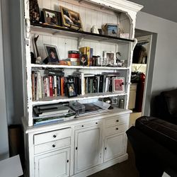Antique white dresser shelf 
