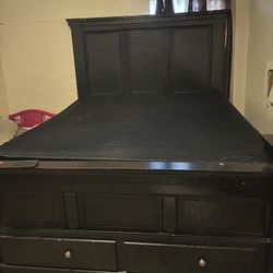 King Size Mattress, Headboard, Will Need New Frame As Screws Are Worn Out And A Price Is Loose On Middle Bar, Everything For $300 Or Offers Are Welcom