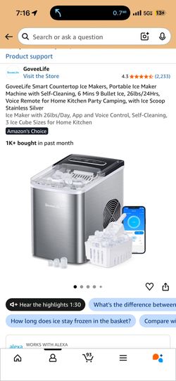 GoveeLife Smart Countertop Ice Maker with Self-Cleaning