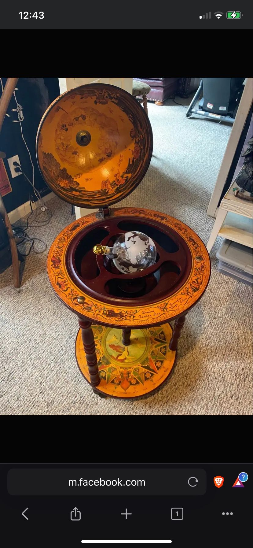 Vintage Italian Globe Liquor Cabinet