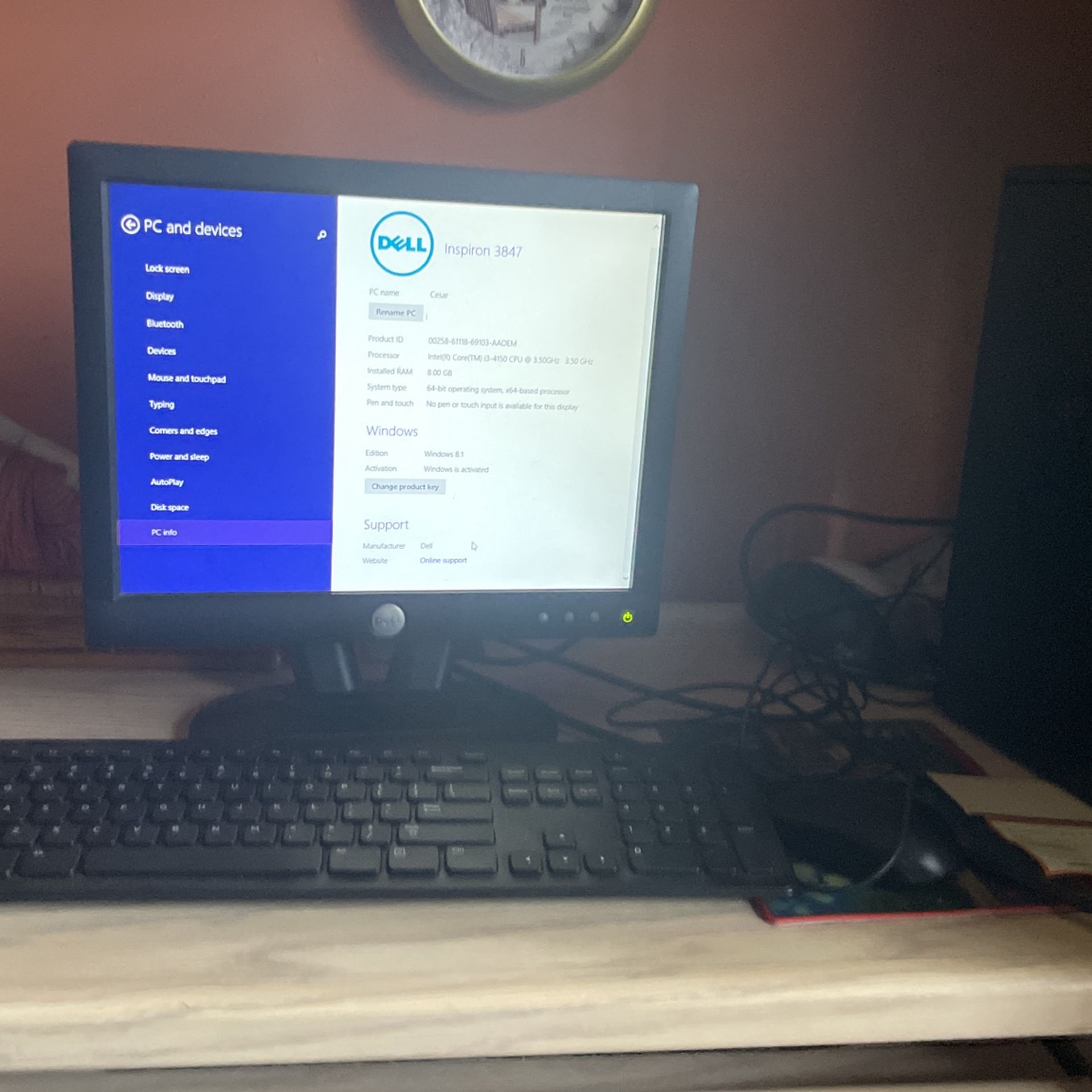 DELL INSPIRON 3847 i3-4150 3.5GHz 8GB