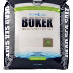 SaltWorks Bokek Dead Sea Bath Salt, Fine Grain, Unscented, 55 Pound Bag