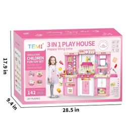 Pink Play Kitchen .
