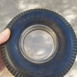 Vintage Firestone Advertising Deluxe Champion Tire Ashtray 